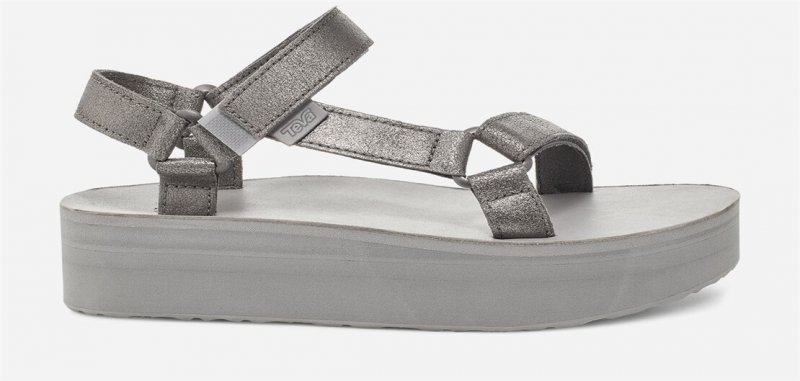 Women's Flatform Universal Leather - METALLIC PEWTER