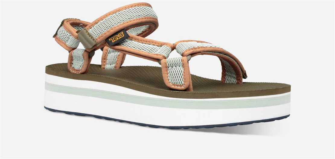 Women's Flatform Universal Mesh Print - DARK OLIVE/SEA FOAM