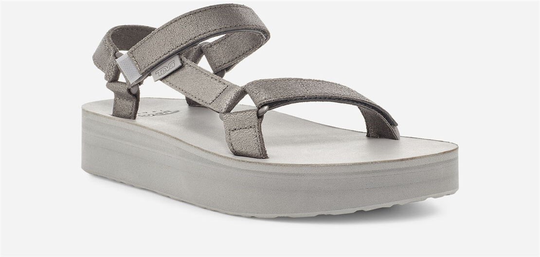 Women's Flatform Universal Leather - METALLIC PEWTER